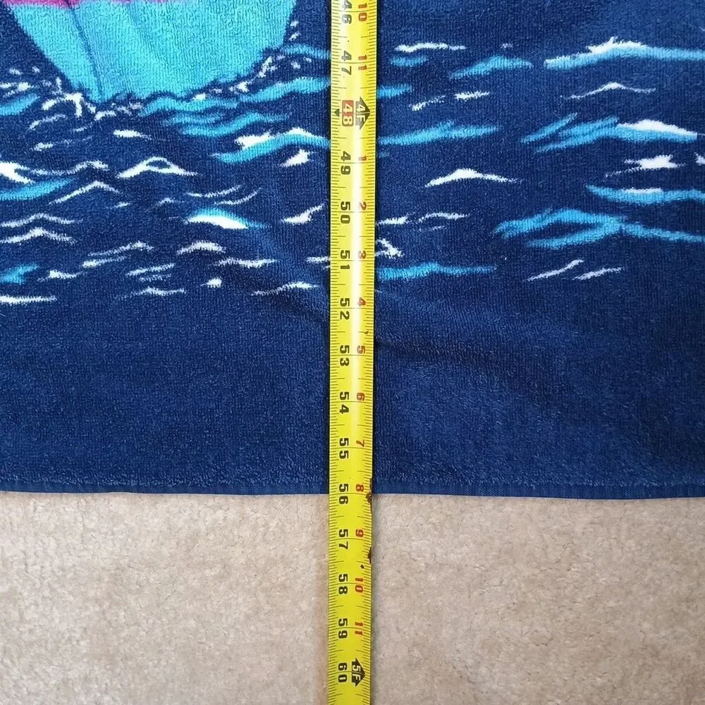 Vintage Hilasal Sailboat Nautical Beach Towel 26.5